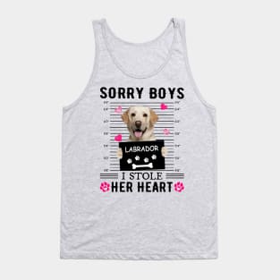 Yellow Labrador Sorry Boys I Stole Her Heart Valentine Tank Top